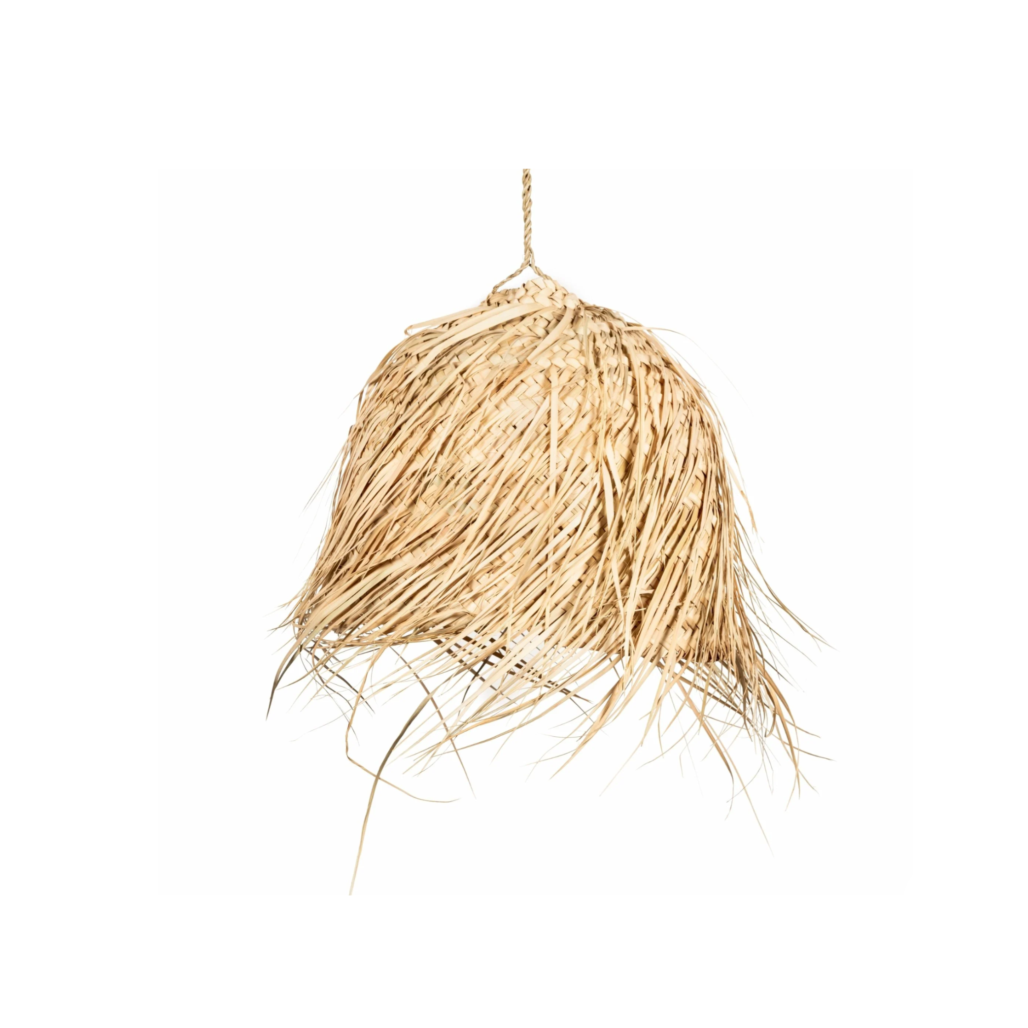 Pīta griestu lampa no niedrēm. Roku darbs, boho stils.