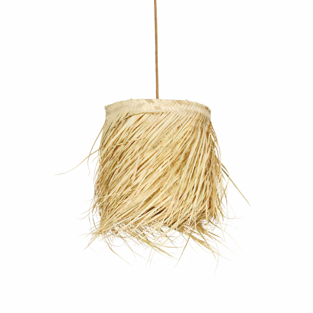 Pīta griestu lampa no niedrēm. Roku darbs, Skandināvu stils.