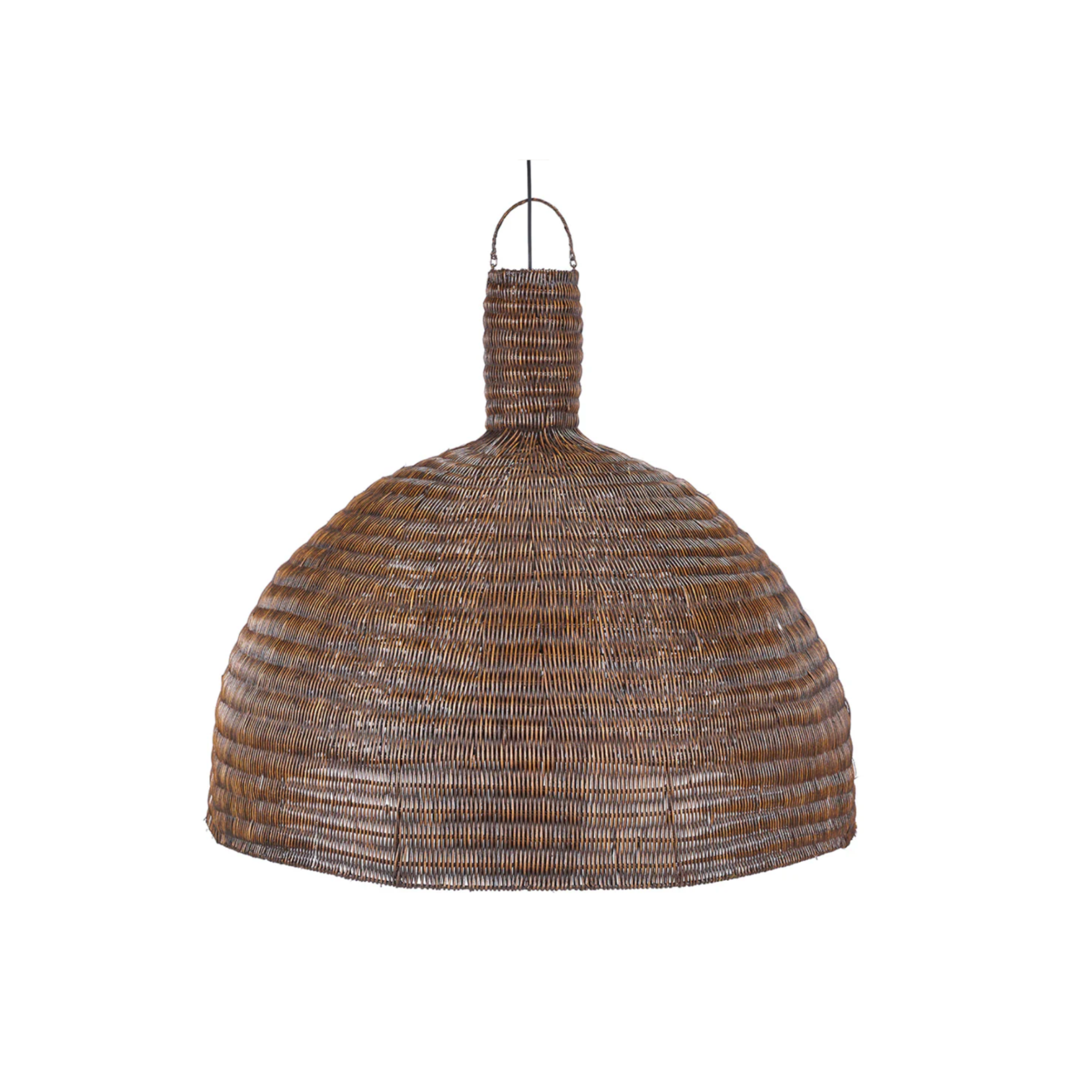 PītasLampas griestu lampa, brūns rotangs, kupola forma