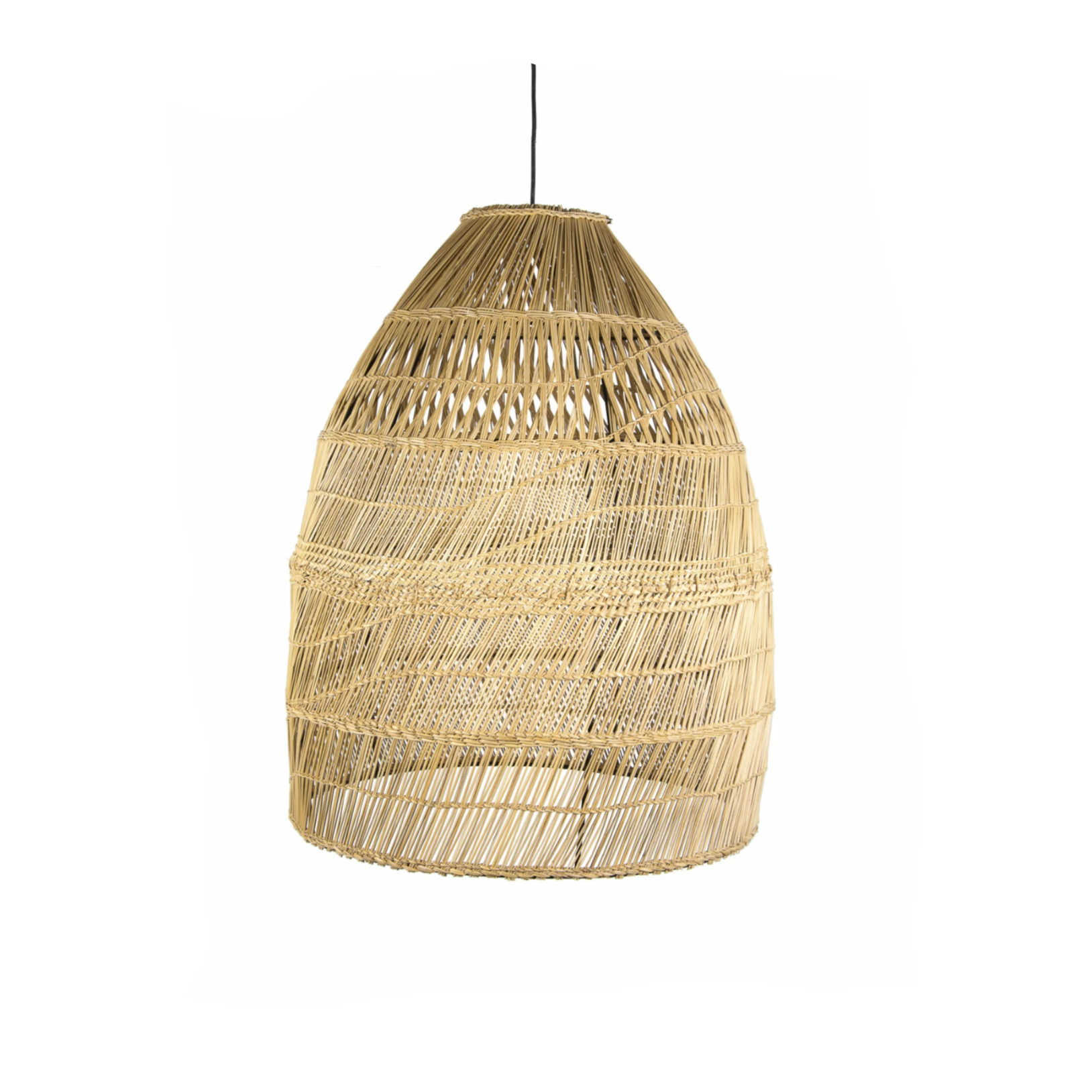 Pīta griestu lampa, koniska forma, no dabīga rotanga